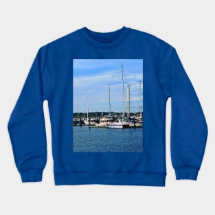 Newport RI - Boats in Harbor Crewneck Sweatshirt